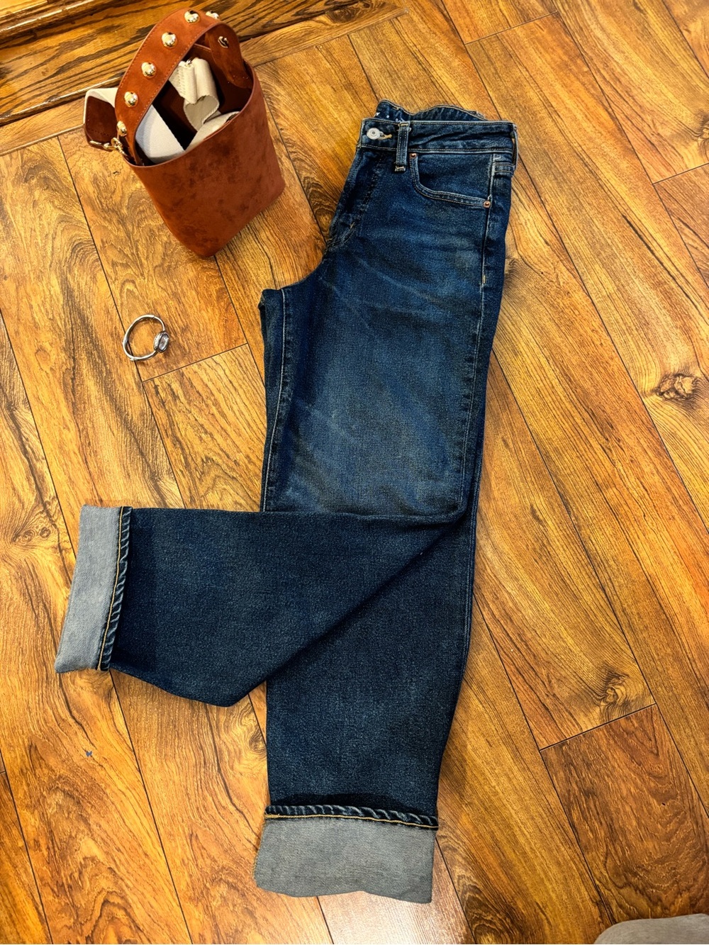 Old Navy Women's Dark Blue Straight Jeans